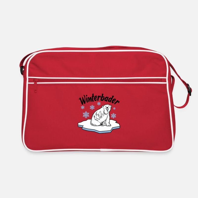 Winterbader Eisbaden Eisbad Spruch Retro Tasche