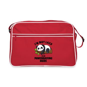 Panda - Je ne suis pas paresseux - en mode économie d’énergie - Sac Retro - rouge/blanc - Devant