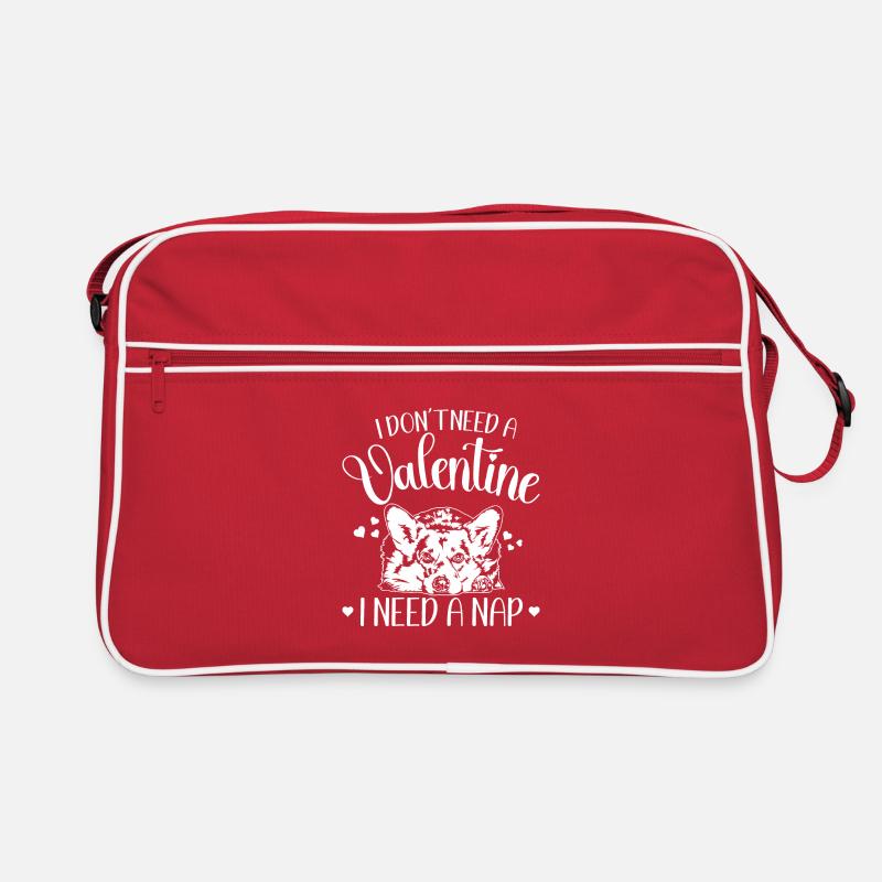 Welsh Corgi Valentinstag Hunde Hund Wilsigns Retro Tasche