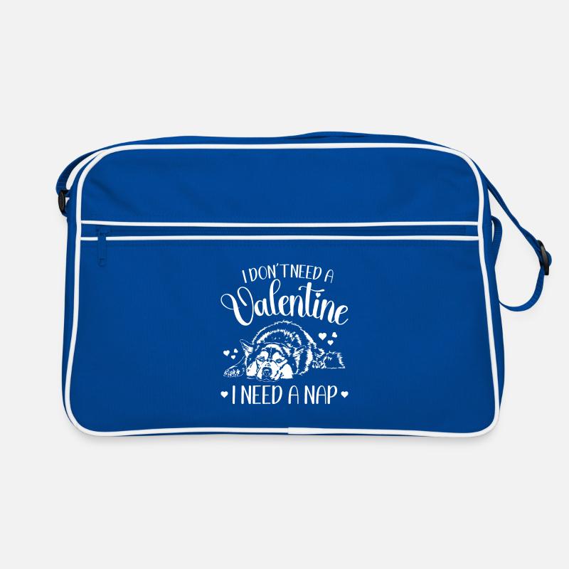 Siberian Husky Valentinstag Hunde Hund Wilsigns Retro Tasche