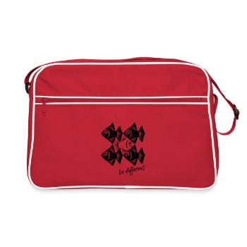 Soyez différent - Poissons - nager à contre-courant - Sac Retro - rouge/blanc - Devant
