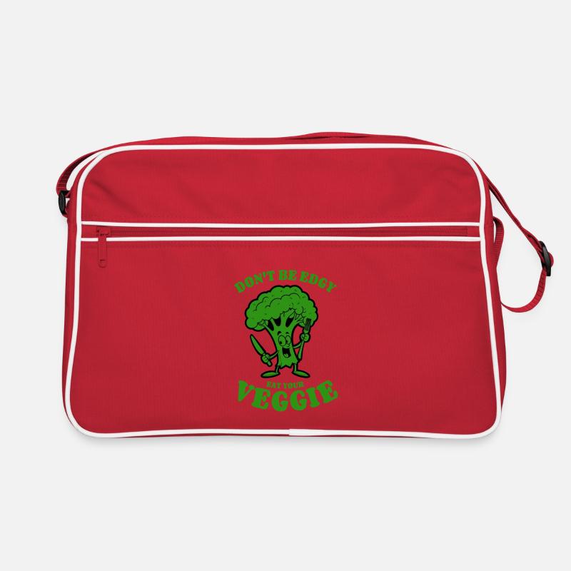 Don't be edgy, eat your Veggie - Broccoli, vegan Retro Bag