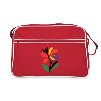 Fleurs - Printemps - Été - Fleurs - Sac Retro - rouge/blanc - Devant