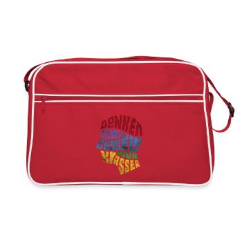 Denken ist wie Googeln nur krasser Geschenk - Retro Tasche - Rot/Weiß - Vorne