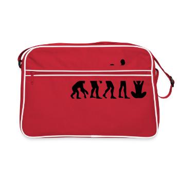 Human Evolution Yoga - Retro Tasche - Rot/Weiß - Vorne