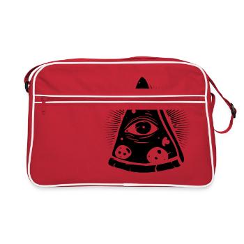 PIZZA ILLUMINATI | FUNNY PYRAMID DESIGN IDEA - Retro Bag - red/white - Front