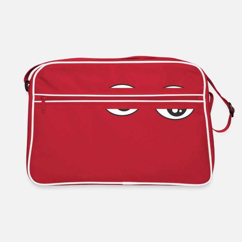 Augen Glubschaugen Gegenstand - Retro Tasche - Rot/Weiß
