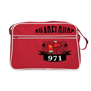 drapeau et carte geographique de la guadeloupe 971 - Sac Retro - rouge/blanc - Devant