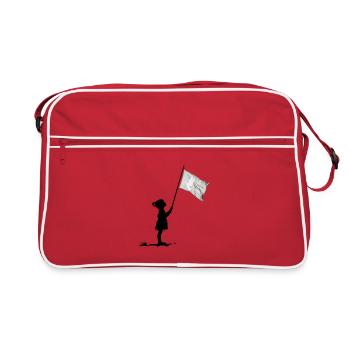 Friedenstaube Flaggenmotiv - Retro Tasche - Rot/Weiß - Vorne