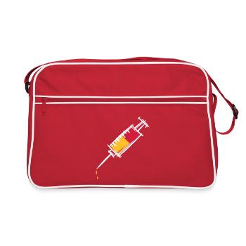 Full Dripping Syringe Injection Nurse - Retro Bag - red/white - Front