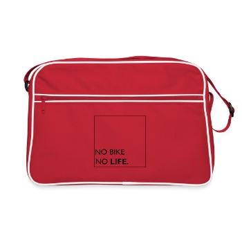 No bike no life passion sport geschenk mode - Retro Tasche - Rot/Weiß - Vorne
