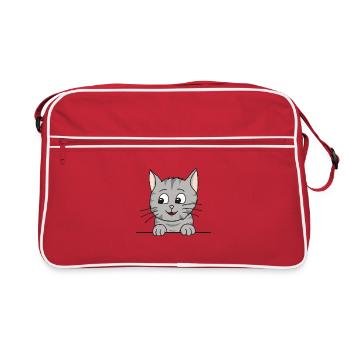 Cat tiger comic - Retro Bag - red/white - Front