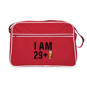 I am 29 Plus Beer - 30th birthday - Retro Bag - red/white - Front