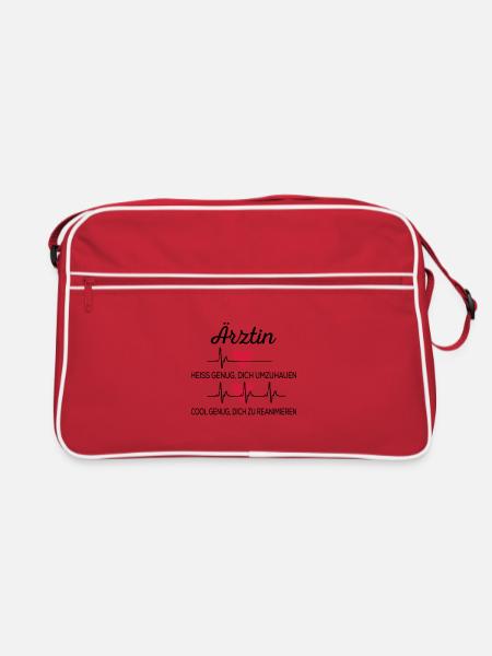 Ärztin - Retro Tasche - Rot/Weiß