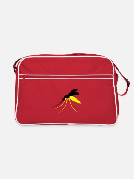 Mücke - Retro Tasche - Rot/Weiß - Vorne