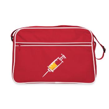 Full syringe, injection. Nurse / doctor. - Retro Bag - red/white - Front