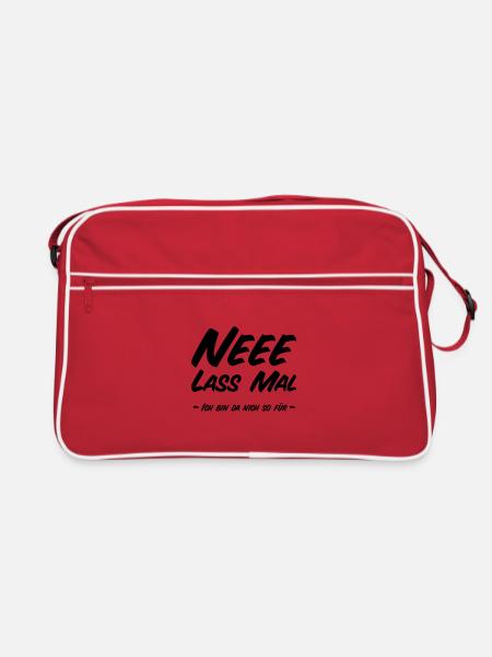 Ne Lass Mal - Ich bin da nich so für - Retro Tasche - Rot/Weiß - Vorne