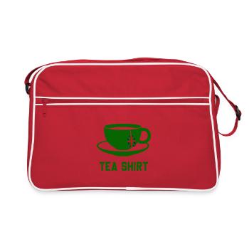 Teehemd – Wortspiel mit ruhiger Teetasse - Retro Tasche - Rot/Weiß - Vorne