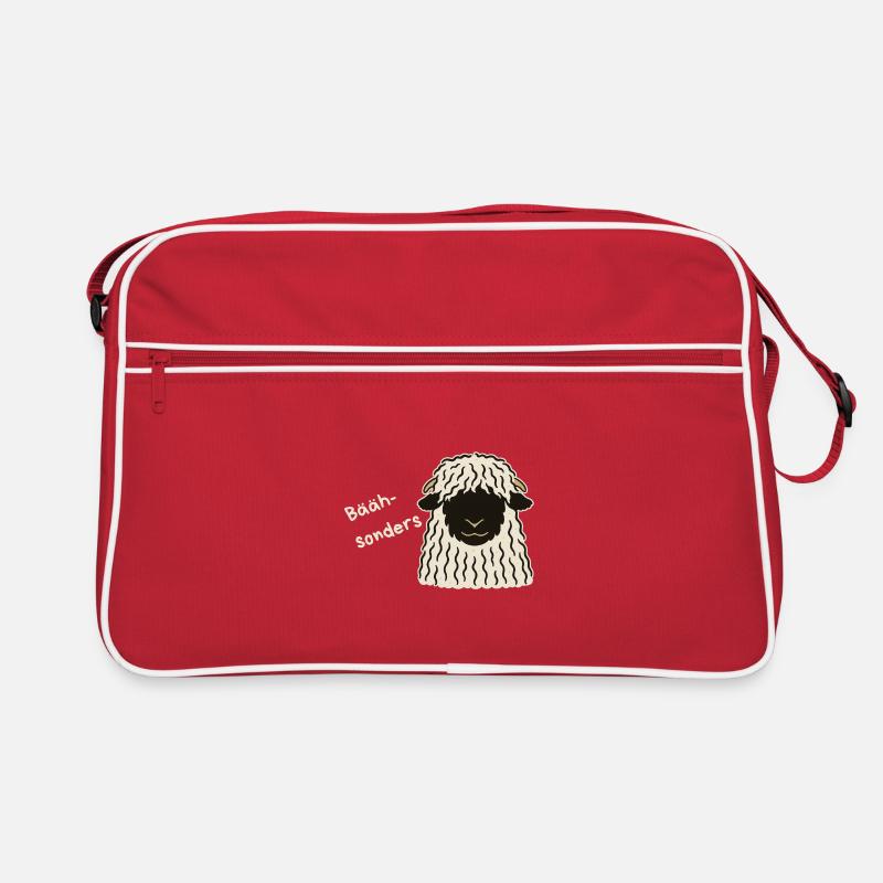 Bäähsonders - le mouton à nez noir du Valais - Sac Retro - rouge/blanc