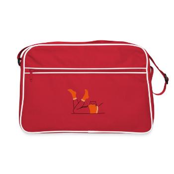 Chat mord ! (version homme) - Sac Retro - rouge/blanc - Devant