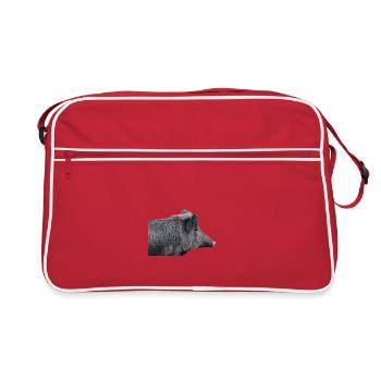 Sanglier Sanglier Porc Truie Cochon - Sac Retro - rouge/blanc - Devant