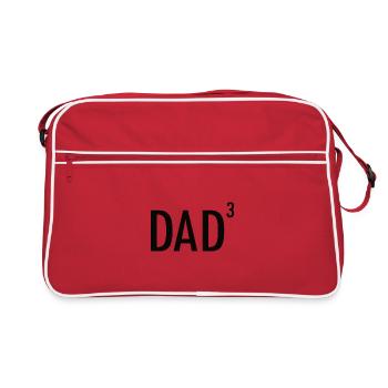 Père Trois Enfants Triplés Grossesse Bébé - Sac Retro - rouge/blanc - Devant