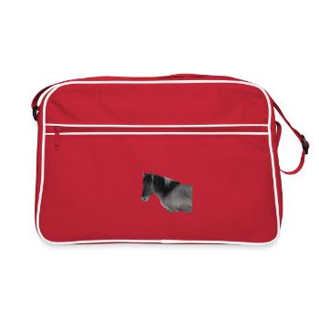 Horses T-shirt Gift Rider - Retro Bag - red/white - Front