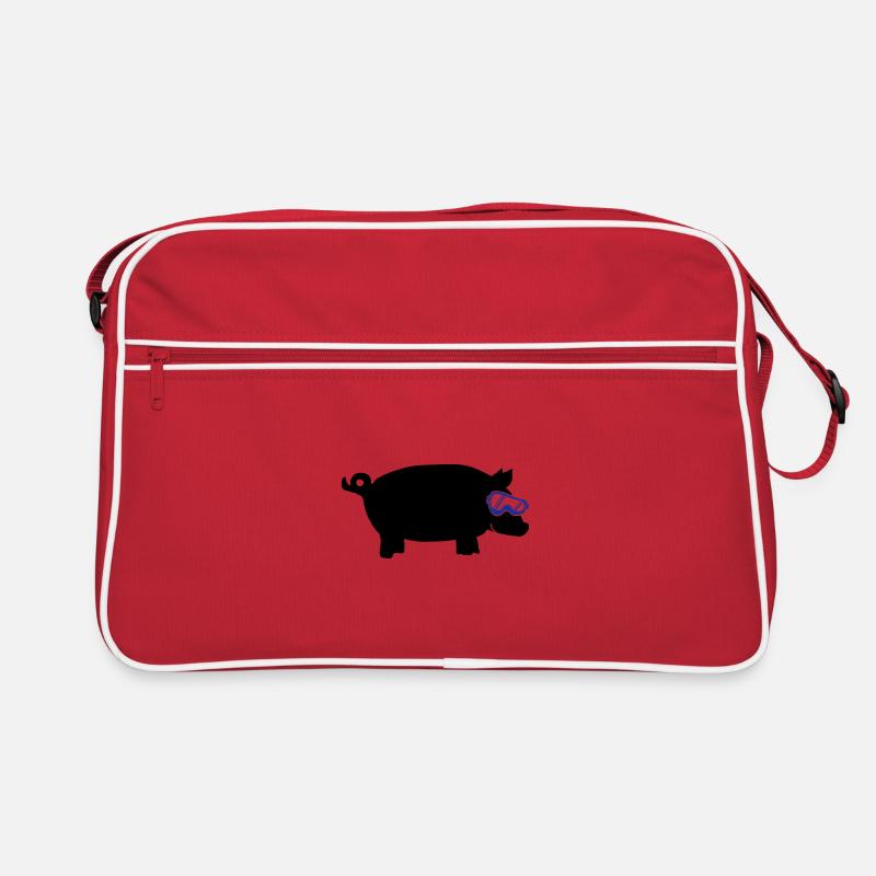 sau skibrille 2 - Retro Tasche - Rot/Weiß