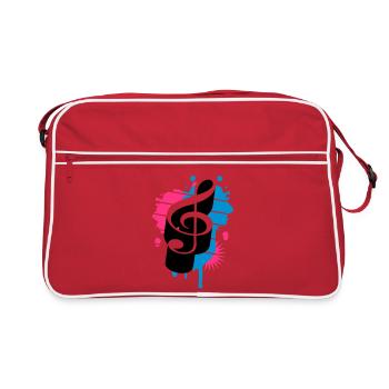 A clef as a graffiti - Retro Bag - red/white - Front