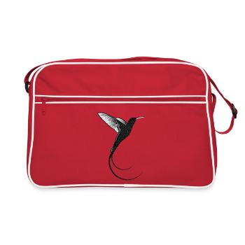 Colibri design sable noir - Sac Retro - rouge/blanc - Devant