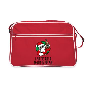 Je mets le rhum dans le rhum pa Pum Noël drôle - Sac Retro - rouge/blanc - Devant