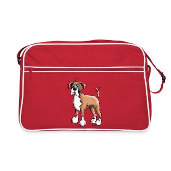 Woof Deutscher Boxer - Boxer Allemand - Chien - Sac Retro - rouge/blanc - Devant