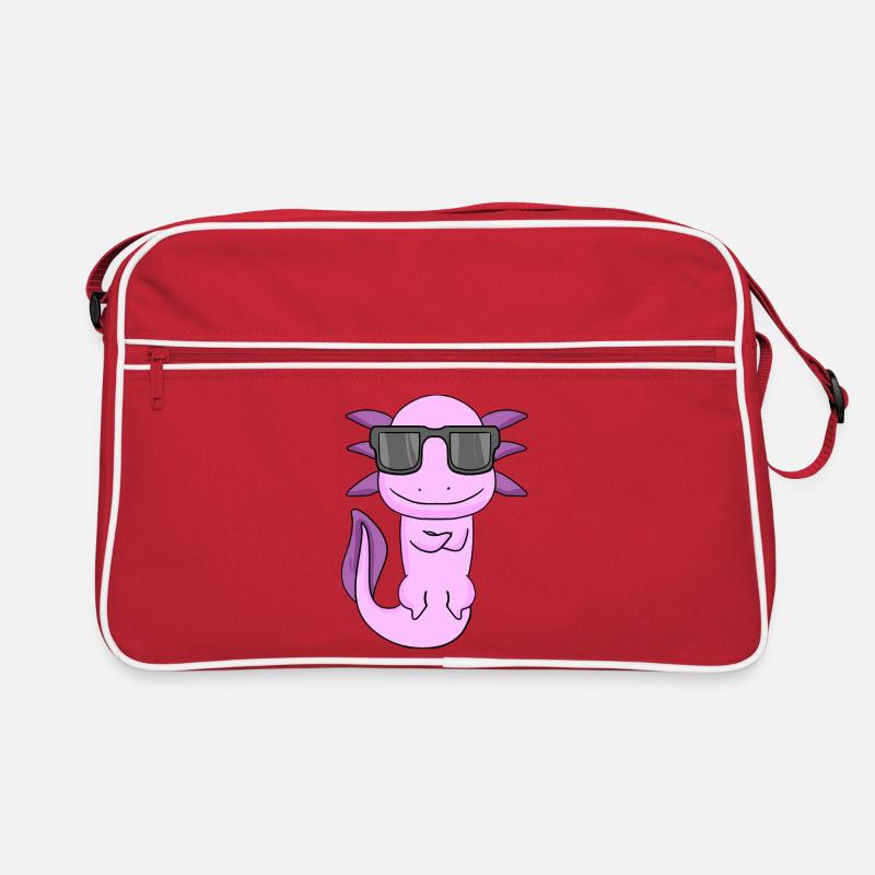 Axolotl mit Sonnenbrille Retro Tasche