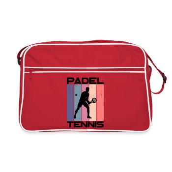 Padel-Tennis Statement Spieler Racket Training - Retro Tasche - Rot/Weiß - Vorne