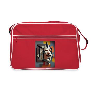 Portrait cubique : Visage fragmenté - Sac Retro - rouge/blanc - Devant