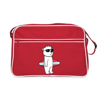 Planche de surf Polar Bear Surfing Bear Cool - Vacances - Sac Retro - rouge/blanc - Devant