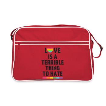 Love is a Terrible Thing to Hate - Retro Bag - red/white - Front