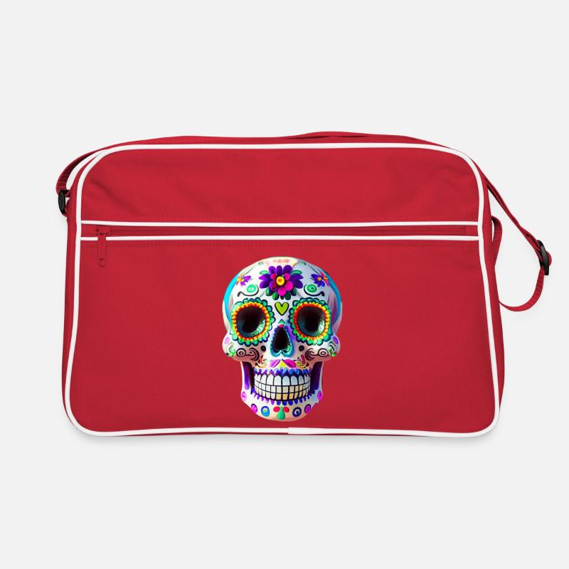 Dia de los Muertos - Retro Tasche - Rot/Weiß