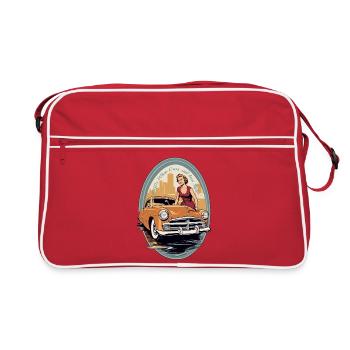 Classic Cars 1950 - Retro Tasche - Rot/Weiß - Vorne