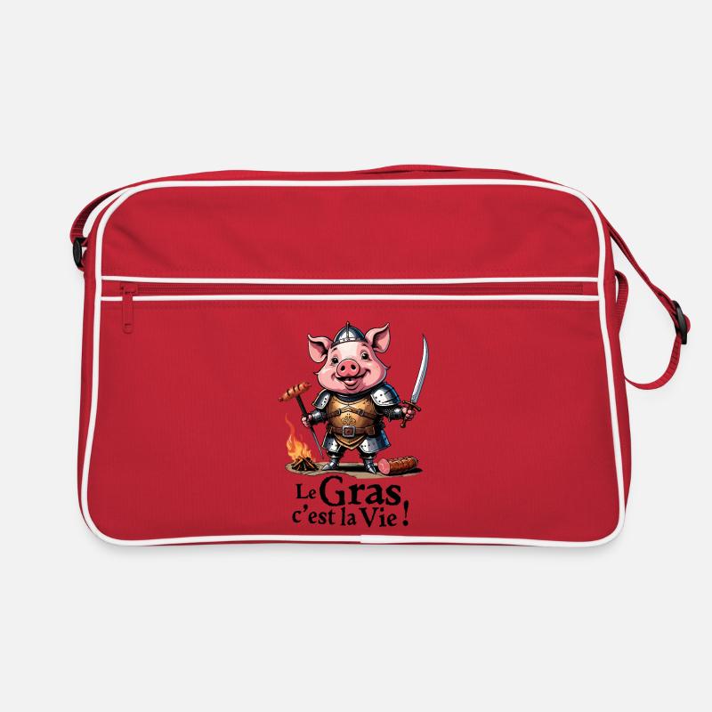 Le gras cest la vie ! légende de Camelot - Sac Retro - rouge/blanc