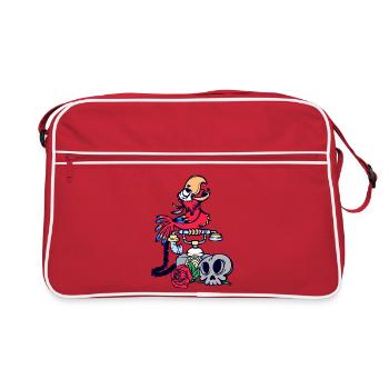 Amoureux Des Animaux, Animal De Compagnie, Zoo, Tropical, Perroquet, Oiseau - Sac Retro - rouge/blanc - Devant