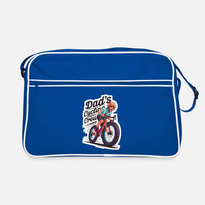 Dad's Cycling Crew Illustration Retro Bag