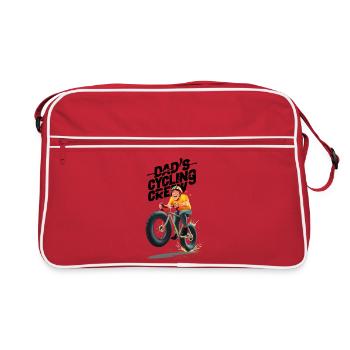 Vibrant Off-Road Cycling Illustration - Retro Bag - red/white - Front