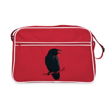 Schwarzer Rabe - Retro Tasche - Rot/Weiß - Vorne