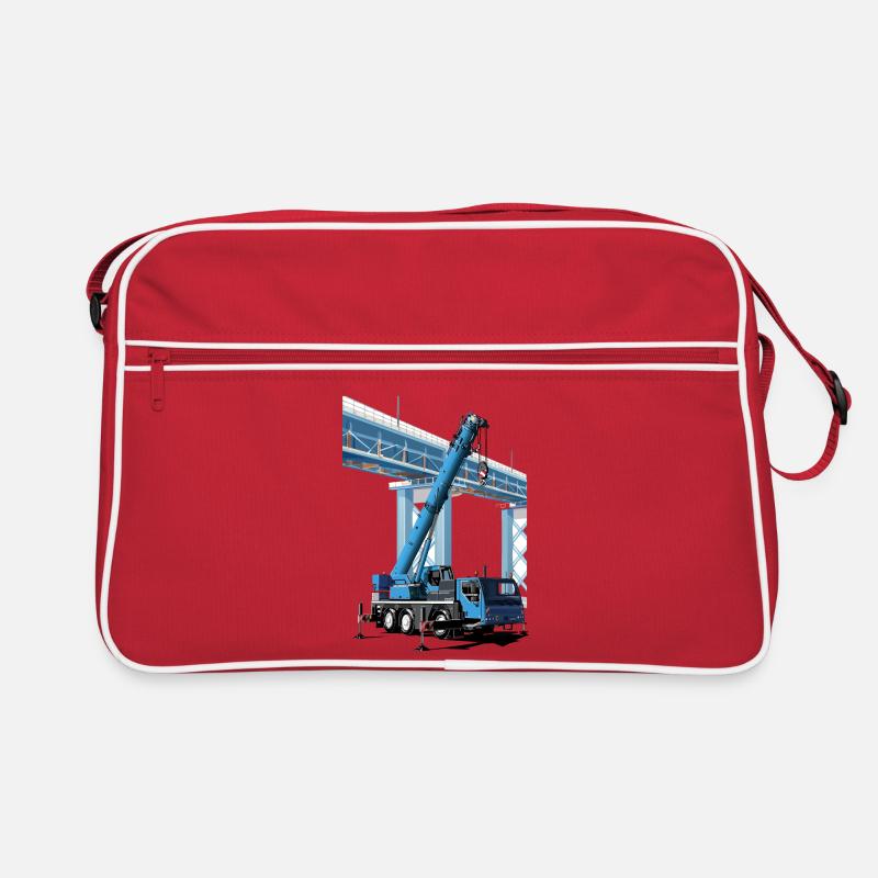Mobile crane assembles bridge sections Retro Bag