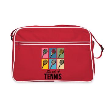 L’art du tennis Pop Art Raquette Chemise - Sac Retro - rouge/blanc - Devant