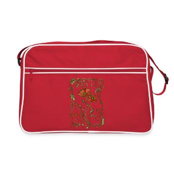 Art nouveau Jugendstil - Retro Tasche - Rot/Weiß - Vorne