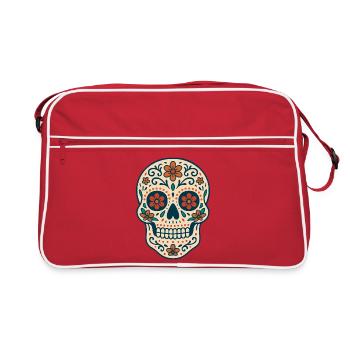 Crâne Folklore d'Amérique Latine par Helfspawn - Sac Retro - rouge/blanc - Devant