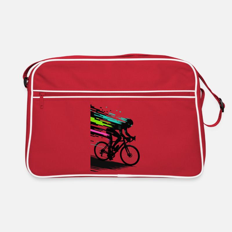 Glitch Pixel Cyclist – Digitale Speed Art Retro Tasche