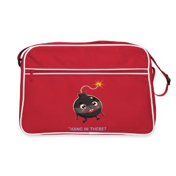 Bombe drôle Hang In There Sarcasme - Sac Retro - rouge/blanc - Devant